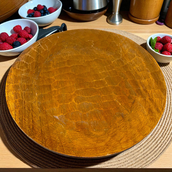 Vintage Pottery Barn Twilight Reclaimed Wood Platter Iron Stand Rustic Farmhouse - Picture 2 of 7